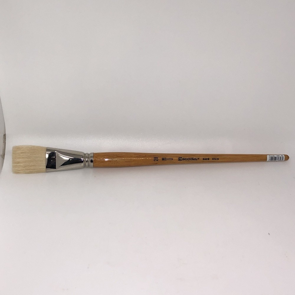 Escoda Clasico Hog Paint Brush Series 4628 Short Flat #28 Spain 13.25”
