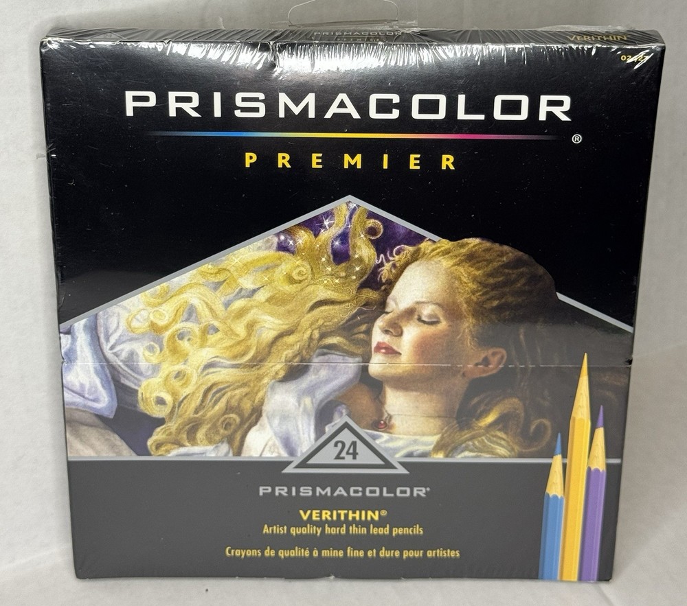 Sanford Prismacolor Premier Verithin Colored Hard Thin Lead Artist Pencils 24