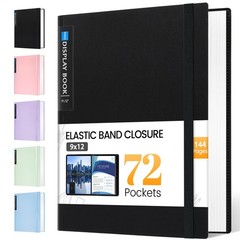 Art Portfolio 9″x12″, 72 Pockets Large Portfolio Folder Display 144 Pages, He…