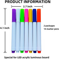 14-Color Neon Liquid Chalk Markers for Led Light Board – for Kids Drawing Board,