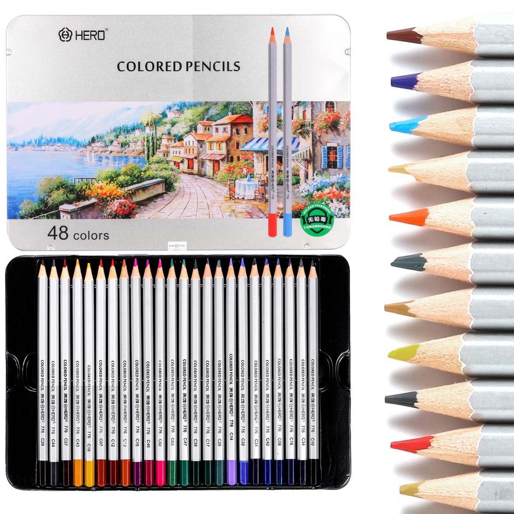 1 Set of 48 Pieces Safe Premium Sketch Drawing Pencils For Students Artists Kids