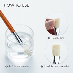 15-Piece Professional Oil Paint Brush Set Natural Hog Bristle No-Shedding