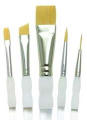 Royal Brush Beginner Golden Taklon Fiber Paint Brush Set, Assorted Size, Set
