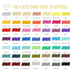 Oil Pastels Set of 50 Colors (8 x 60 mm), Soft Oil Pastels for Art Painting, …