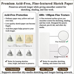 Fuxi 9″ x 12″ Sketch Book, Top Spiral Bound x (Pack of 1), Brown