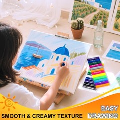 Paint Sticks, 24 Colors Solid Tempera Paint Sticks for Kids, Quick Drying Was…