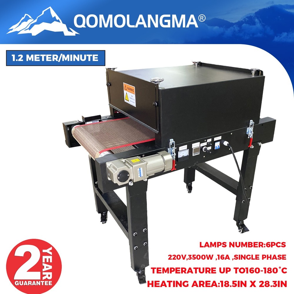 Small T-shirt Conveyor Tunnel Dryer 3.9ft x 18.5in Belt for Screen DTF Printing