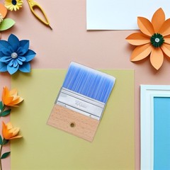 Paint Brushes Set Flat Bristle Paint Brushes with Wood Handle for Oil-Based