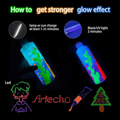 Glow in the Dark Paint 8 Colors, 20 Ml / 0.7 Oz Acrylic Paint for Decoration, Ar