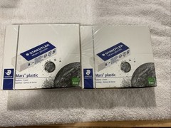 2 Packs STAEDTLER Mars Plastic Erasers 20-Pack Each White Vinyl Latex-Free Clean
