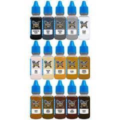 Huge Miniatures Airbrush Acrylic Paint Bundle, 17ml Natural Tones – 15 Colors