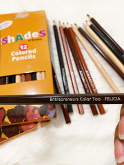 Colored Pencils, Shades of Brown Skin, 12 Coloring Book Colors, Black Women Adul