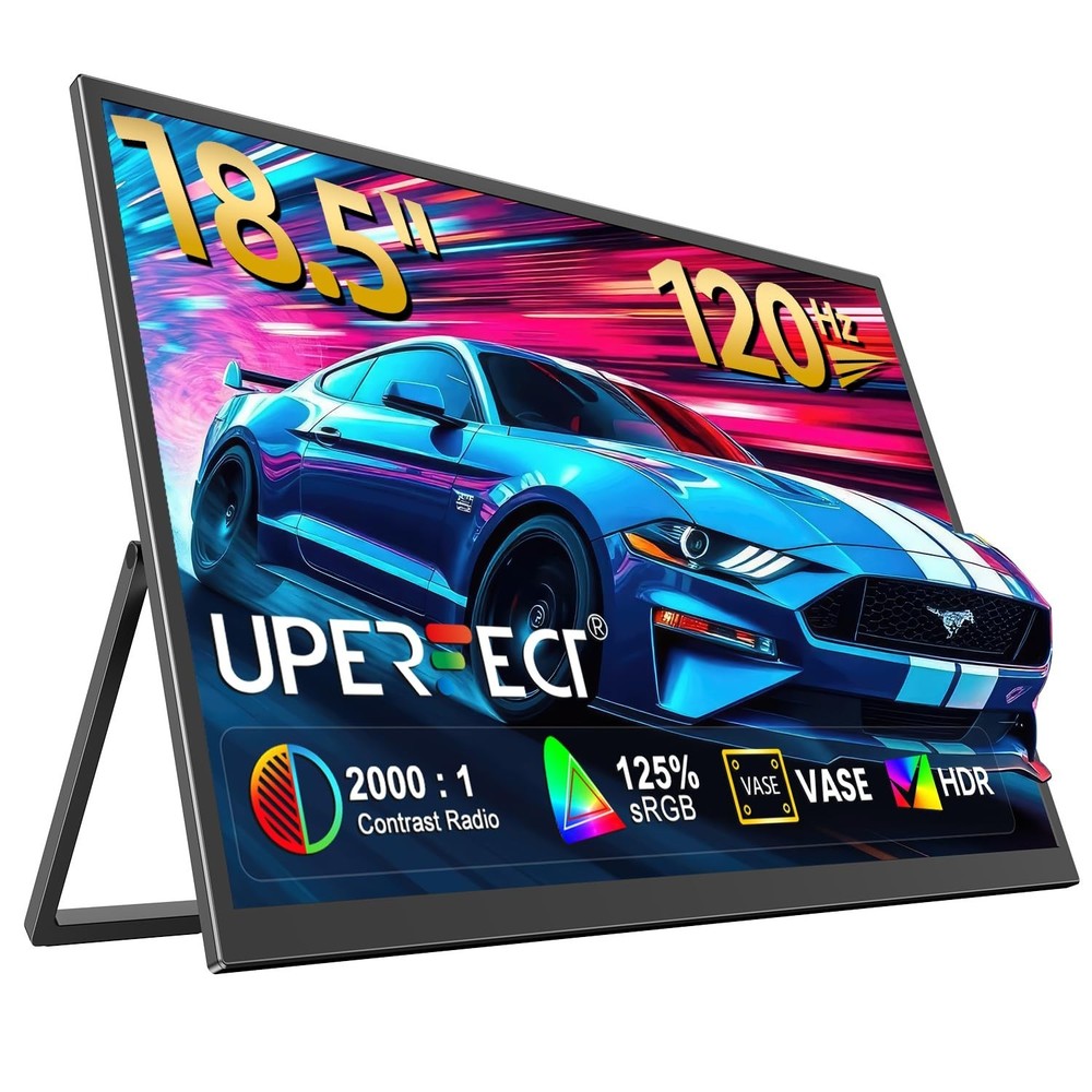 UPERFECT Portable Monitor 18.5″ 120HZ 125% sRGB Portable Laptop Monitor w/VES…