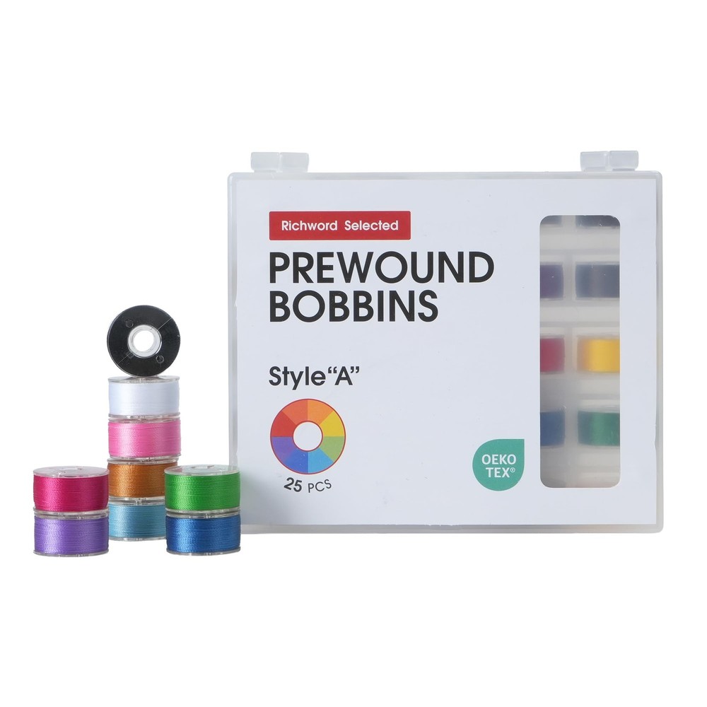 Prewound Bobbins 25PCS Colorful Polyester 70D 2 Embroidery Sewing Poolin Colors