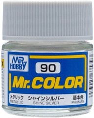 Mr. Hobby C90 Mr. Color Metallic Shine Silver Lacquer Paint 10ml – US Fast Ship
