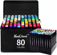 168-Color Dual Tip Oily Art Marker Set |Sketch, Manga,Graffiti & School Supplies