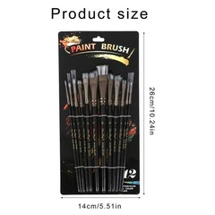 Professional Paint Brush Flat/Oblique/Round Tip for Artist Student Kid Adult