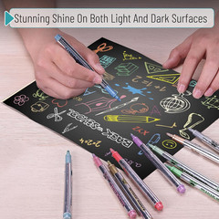 – Metallic Paint Markers, 10 Colors, Metallic Markers for Black Paper Pens to Wr