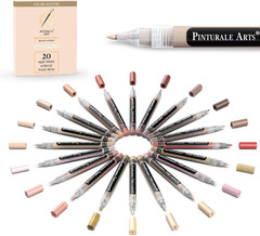 Pinturale Arts® Acrylic Paint Markers Skin Tone | Set 20 Skin Tone Paint Markers