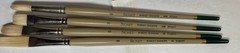 4 Robert Simmons Signet Brushes #8: 40B Bright, 40R Round, 42 Filbert, 43 Egbert
