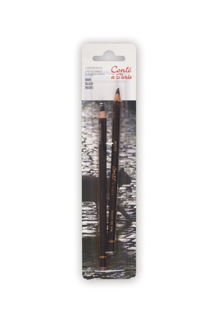 Conté à Paris 2 Count Pastel Pencils, Black 2 (Pack of 1),