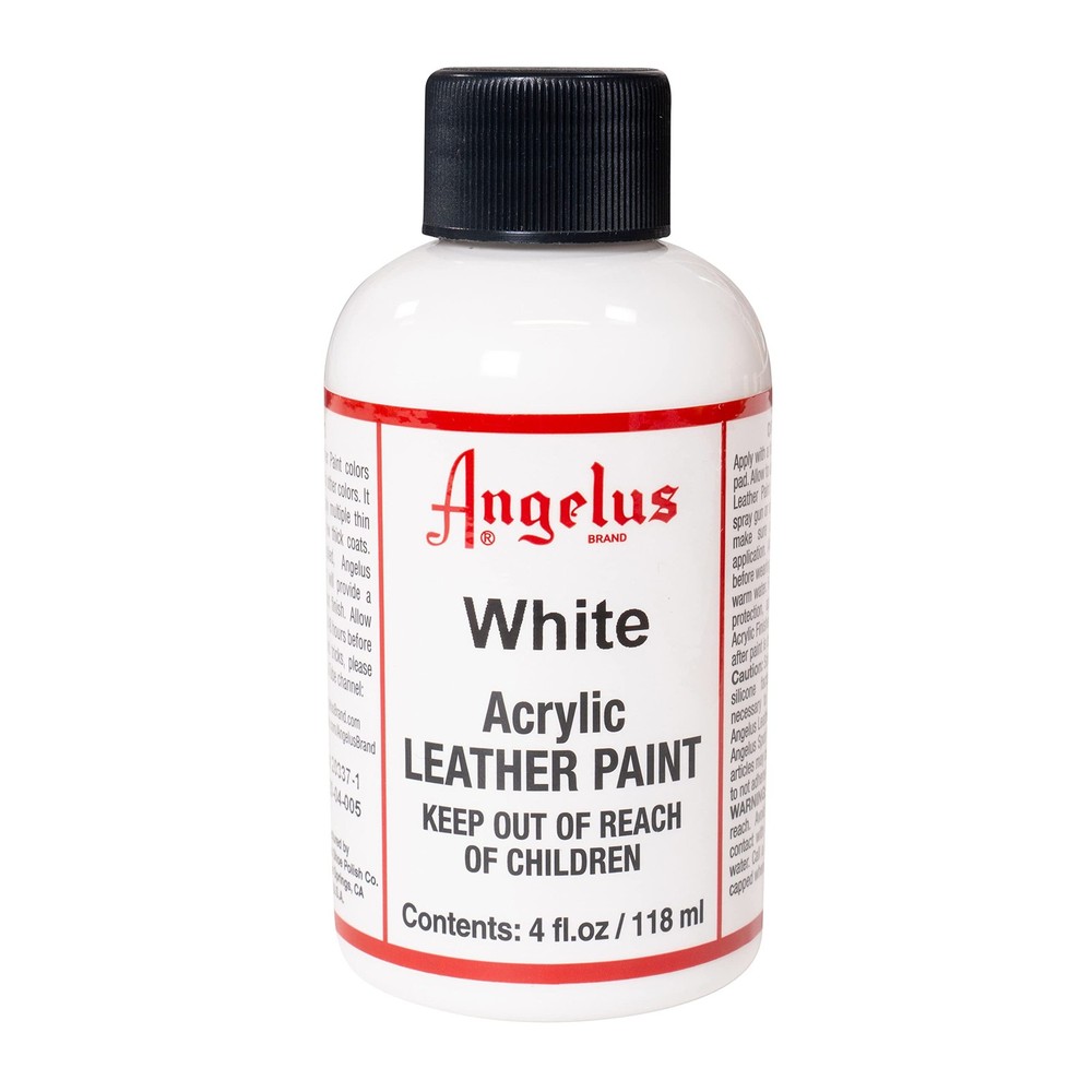 Angelus Acrylic Leather Paint, 4 Fl Oz, White – 4 Oz (Pack of 1),