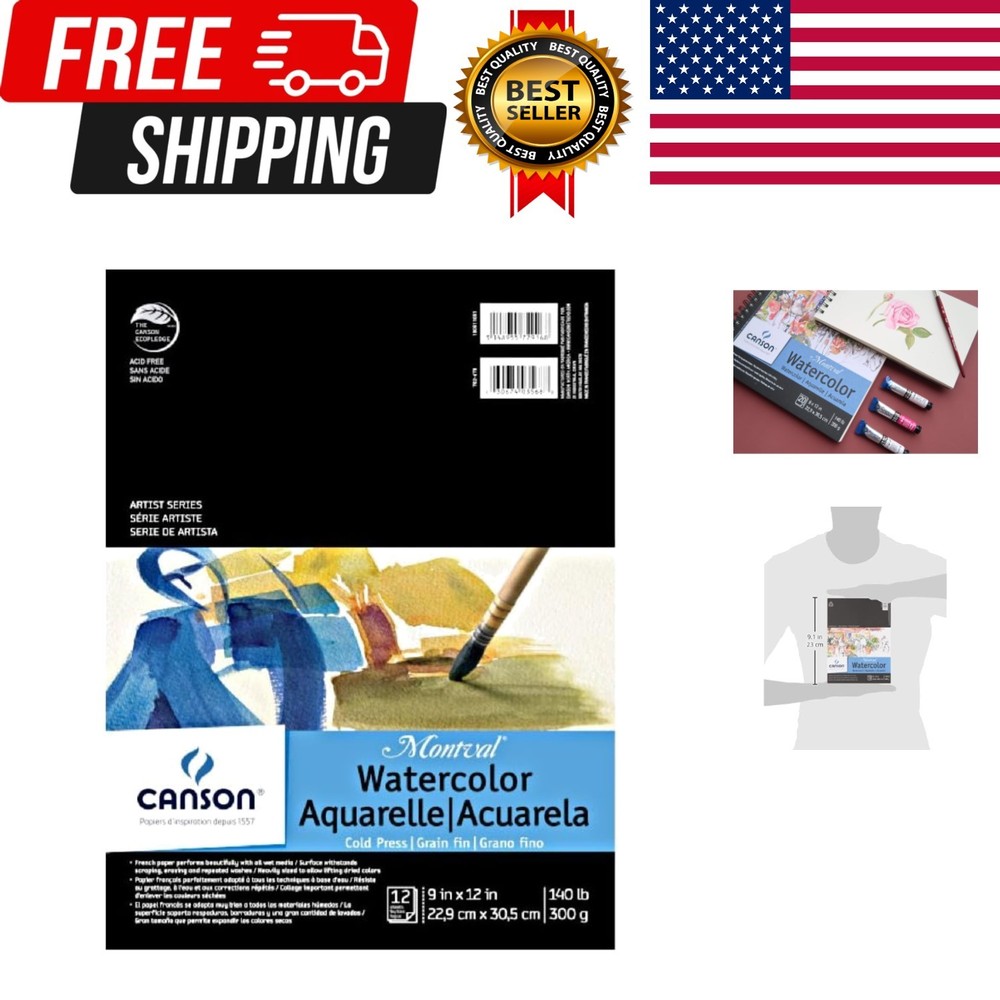 Montval Watercolor Pad 140 lb. Cold Press 9×12″