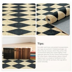 Checkered Rug Runners for Hallways 2.5×8, Non Slip Kitchen Washable Runner