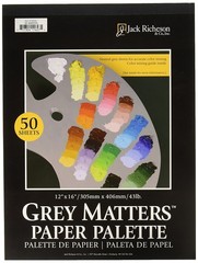 Jack Richeson Grey Matters Paper Palette, 12 by 16-Inch, 50 12 x 16 in, Gray