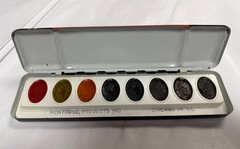 VTG Tin Litho MP Montrose Products Paint Rite Water Colors Case w/paint No 108