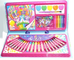 Lisa Frank Activity Kit Art Pad Crayons Markers Stickers Carry Case Water Colors