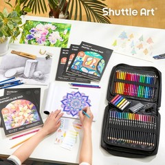 124 PCS Drawing Kit Sketch Charcoal Colored Pencil Art Supplies Case Set Craft
