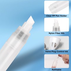 10 PCS Refillable Paint Markers 11mm Jumbo Chisel Tip Empty Art Markers Set