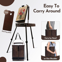 70” French Easel with Aluminum Legs, Folding Sketch Painting Easel with Drawer,