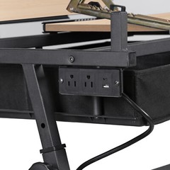 Drafting Drawing Table Tabletop Adjustable Height with Charge Outlet Natural