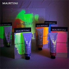 Mairtini Fluorescent Watercolor Paint Set 12color 15ml Tube for Scrapbooking,…