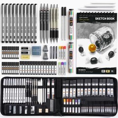 73PCS Advanced Art Supplies Drawing Kit with Fineliner Pens, Mechanical Penci…