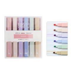 6Pack Multiple Colors Soft Marker Pen 4mm Nib Fluo Pen Smooth Writing Marking D