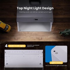 Airbrush Spray Booth Portable Hobby Paint Booth Kit w/ LED Lights Filter Hose