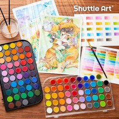 Watercolor Paint Set, 48 Colors Watercolor Paint Pan Set with 3 Paint Brushes