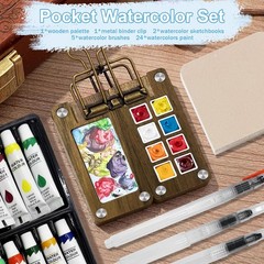 Mini Watercolor Paint Set Travel Watercolor Set Pocket Watercolor Set with Pa…