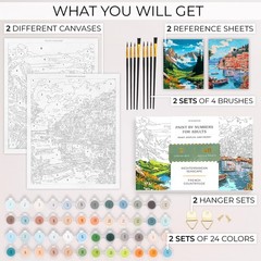 Beautiful Paint By Number Kit for Adults – Relaxing & 16×20 inches, Multi