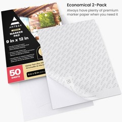 2 pack 9×12 inch 50 Sheets Marker Paper Pad for Drawing Sketch Pads for Adults