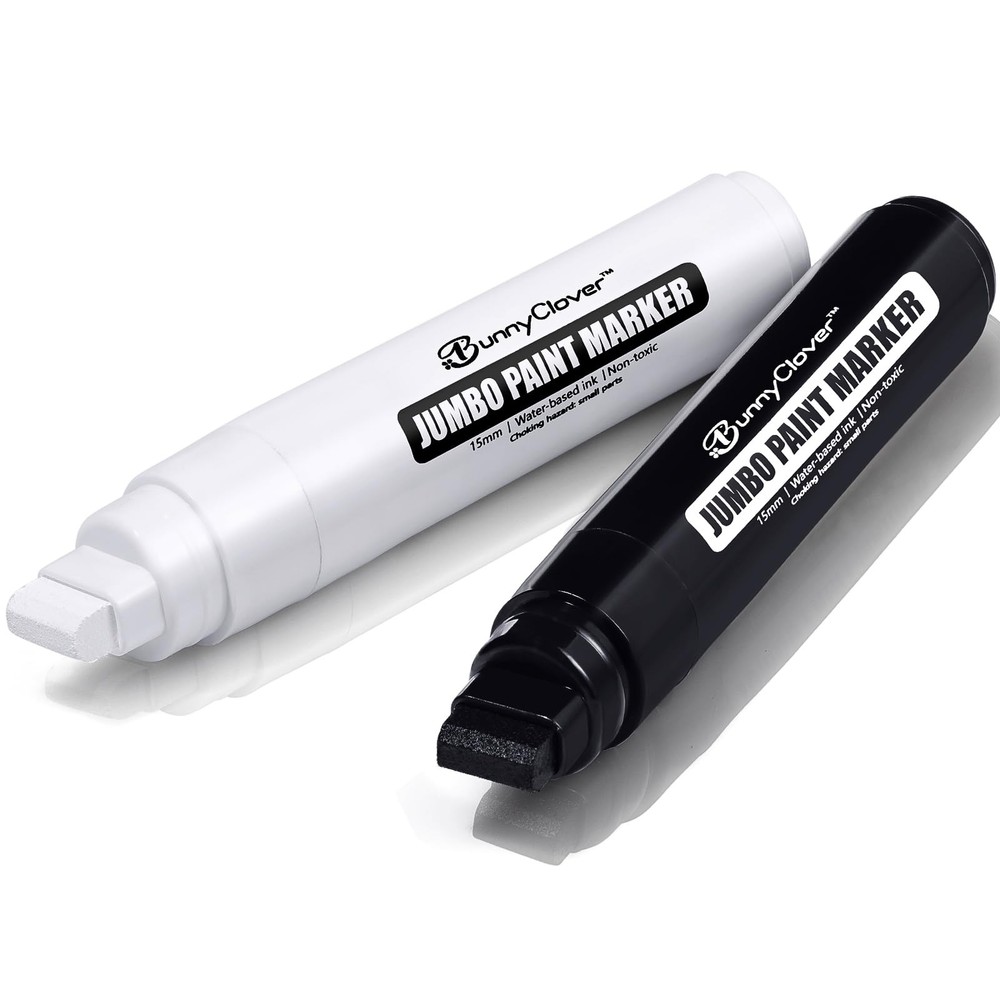 Paint Markers Pens, 2 Pack of Black and White, Premium Permanent Acrylic Pain…