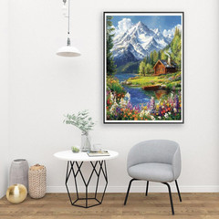 Mountain Paint by Numbers Kit for Adults Beginner, Cabin Adult Paint by Number K