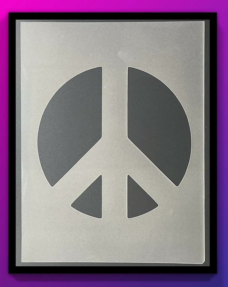 Peace Sign #14 Stencil 10mm or 7mm Thick, Peace, Love, Hippie, Airbrushing