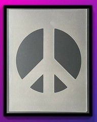 Peace Sign #14 Stencil 10mm or 7mm Thick, Peace, Love, Hippie, Airbrushing
