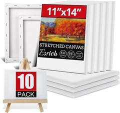 ESRICH Stretched Canvas for Painting 11X14 Inch, 10 Pack Blank Canvas -5/8
