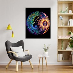 Moon Paint by Number for Adults – Paint by Numbers for Sun and Moon Symbol