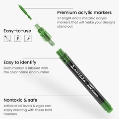 Acrylic Paint Markers, Set of 40 Acrylic Paint Pens in Assorted Colors, Art &…